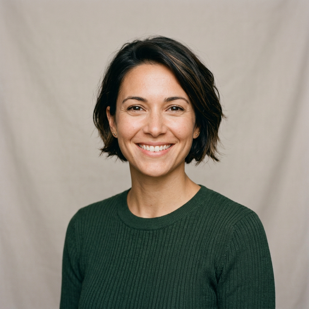 Generated portrait of the made-up sample person, Maya Reyes